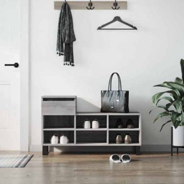 Vidaxl Shoe Cabinet Grey Sonoma 102X36X60 Cm Engineered Wood