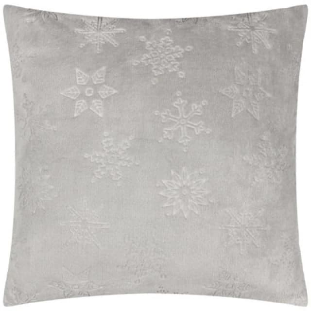 Furn Furn Snowflakes Embossed Cushion in Grey Size: 50cm x 50cm Grey 50cm x 50cm Unisex 5025532350855