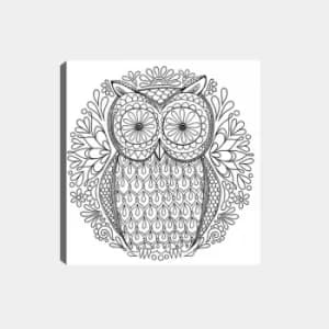 MANDALA55 White Black Decorative Canvas Painting