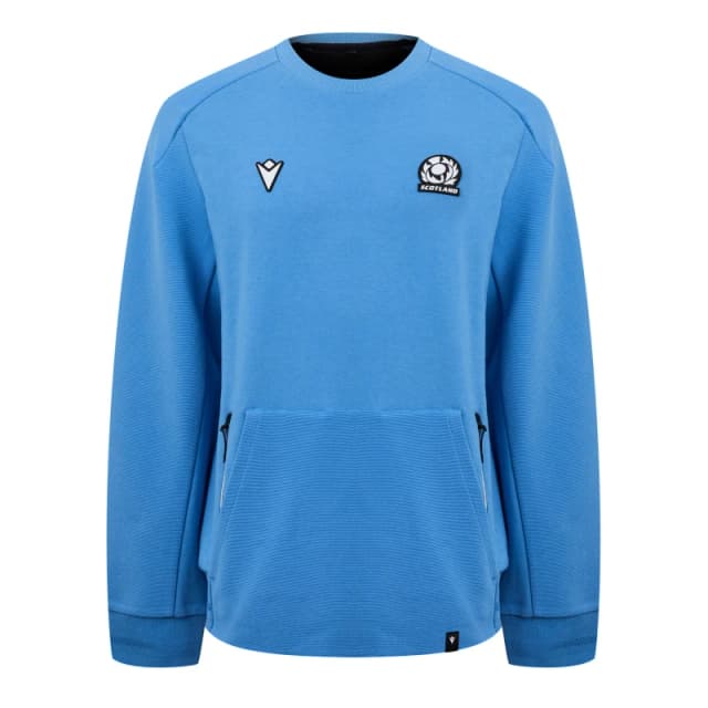 Macron Scotland Rugby Union Training Sweatshirt 2024 Adults - Blue Blue S
