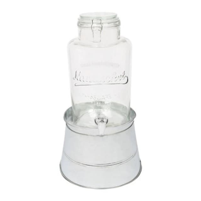 Rink Drink Glass Drinks Dispenser With Tap & Silver Bucket Stand - 6.5L