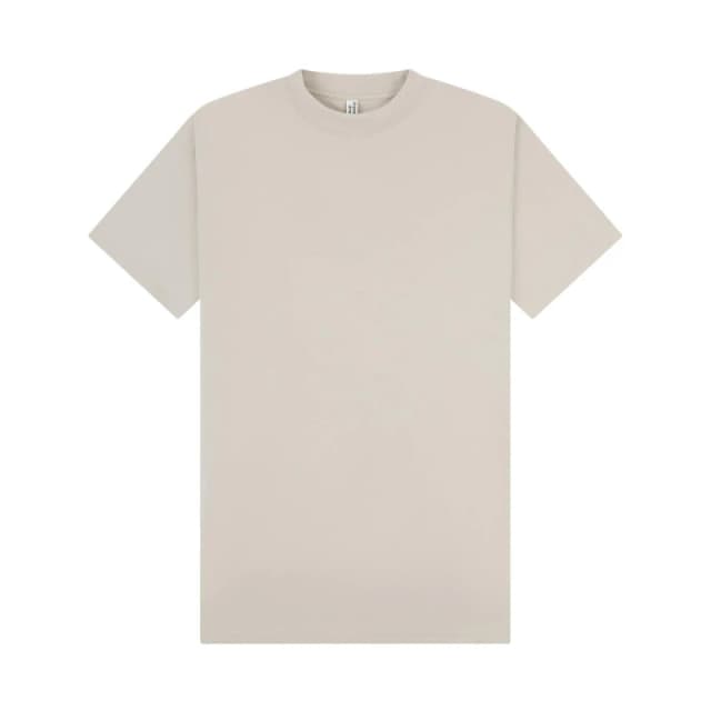 Casual Classics Mens Combed Ringspun Cotton Extended Neckline Oversized T-Shirt in Stone Size: XS Stone Male XS