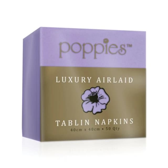 Poppies Tablin Napkins 4 Fold 40cm Lilac (500 Pack) 4044LC