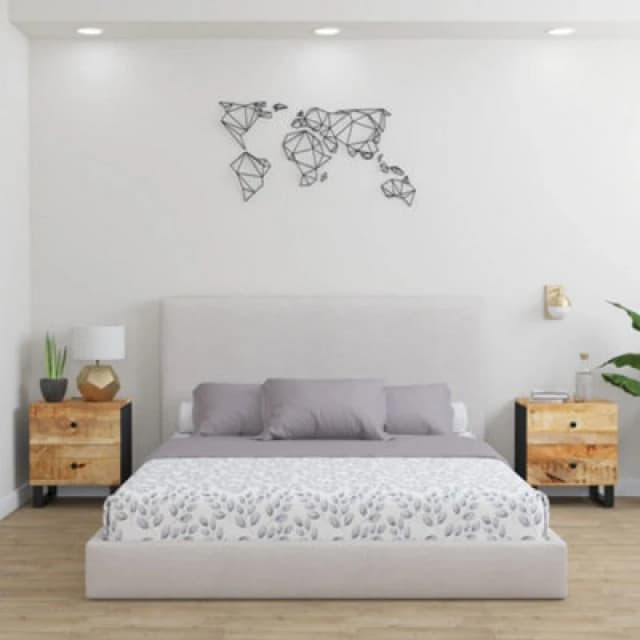 Vidaxl Bedside Cabinets 2 Pcs 40X33X46cm Solid Wood Mango, Black 345215