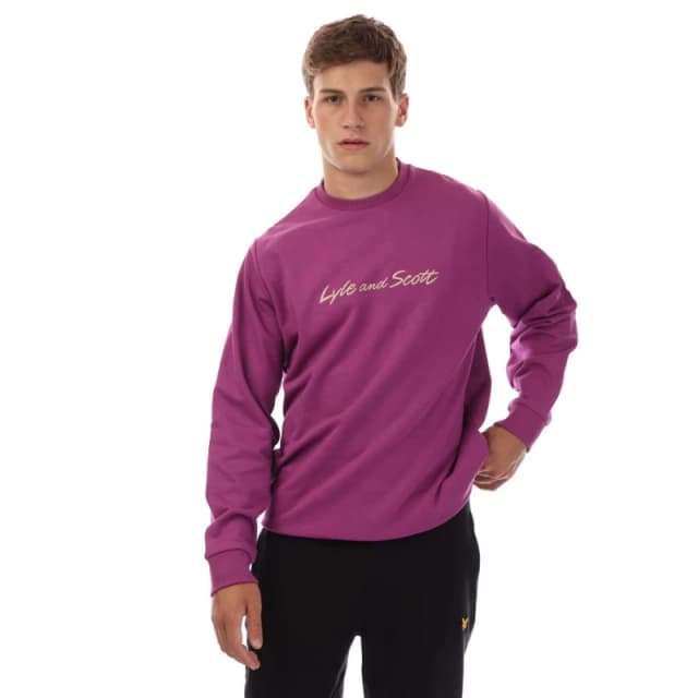 Lyle and Scott Script Sweatshirt Purple male M