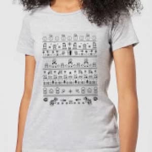 Nintendo Super Mario Retro Knit Womens Christmas T-Shirt - Grey - 3XL