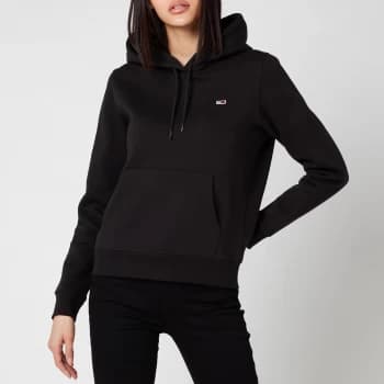 Tommy Jeans Womens Regular Fleece Hoodie - Black - L