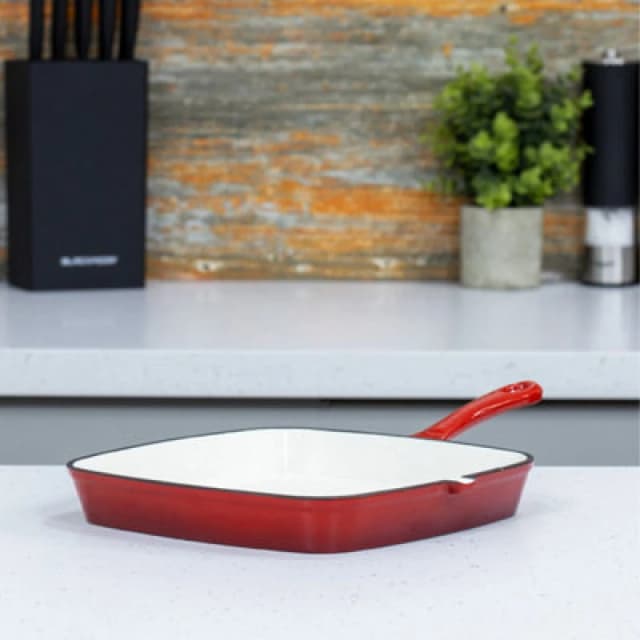 Blackmoor Cast Iron 23.5cm Griddle Pan - Red