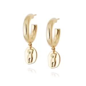 Daisy London Jewellery 18ct Gold Plated Sterling Silver Athena Hoop Earrings 18Ct Gold Plate