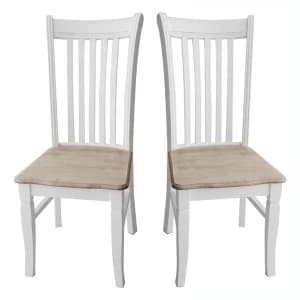 Charles Bentley Shabby Chic Vintage French Style Dining Chairs - Set of 2 White