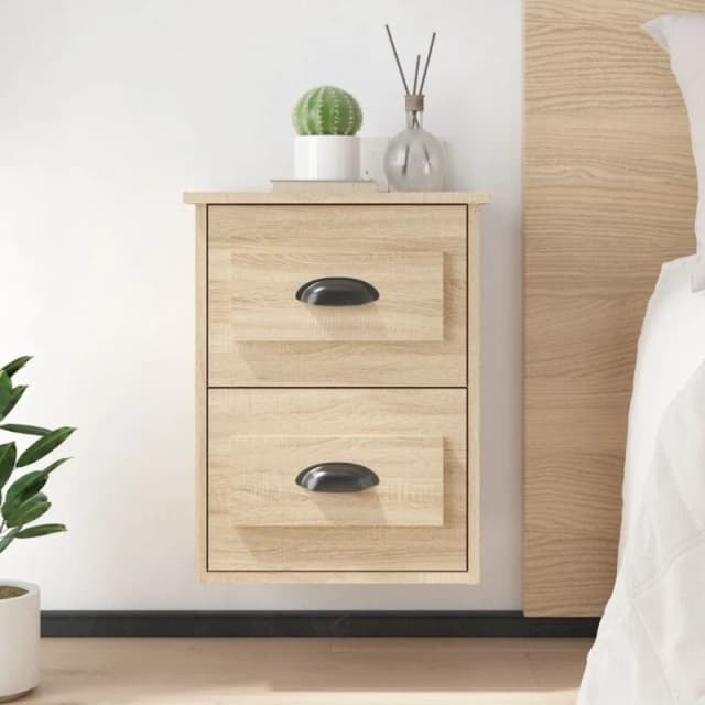 VIDAXL Wall-mounted Bedside Cabinet Sonoma Oak 41.5x36x53cm Vidaxl 8720845792886