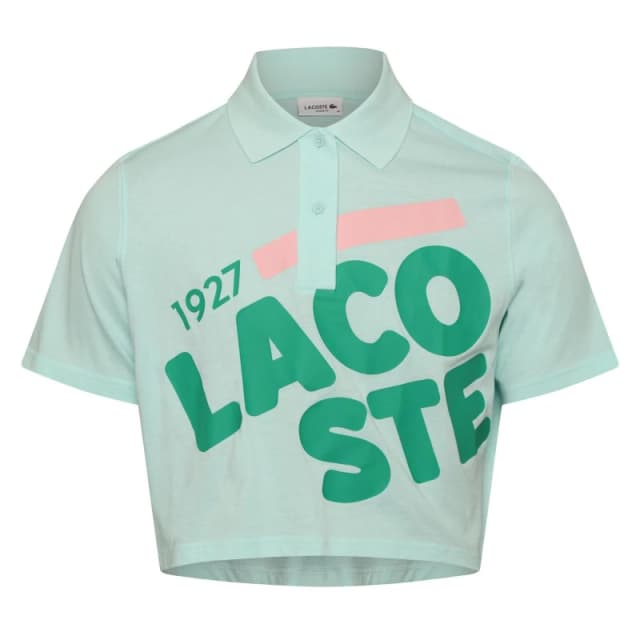 Lacoste Loose Fit Printed Organic Cotton Polo Green female 10