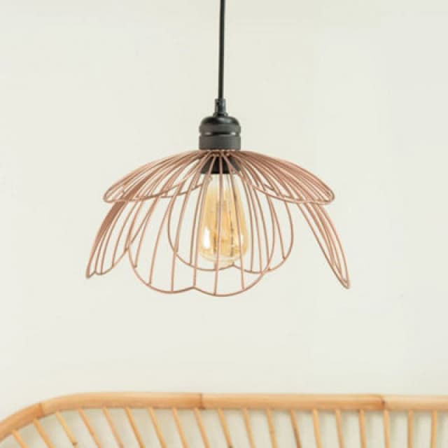 ValueLights Pink Metal Flower Easy Fit Ceiling Pendant Light Shade Lampshade Pink