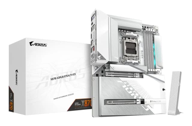 Gigabyte Gigabyte X870 AORUS STEALTH ICE Motherboard - Supports AMD Ryzen 9000 CPUs, 16+2+2 Phases Digital VRM, up to 8200Hz DDR5 (OC), 2xPCIe 5.0 + 2
