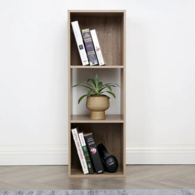 Jane - 3X1 Bookcase - Cube Storage Boxes (Oak)