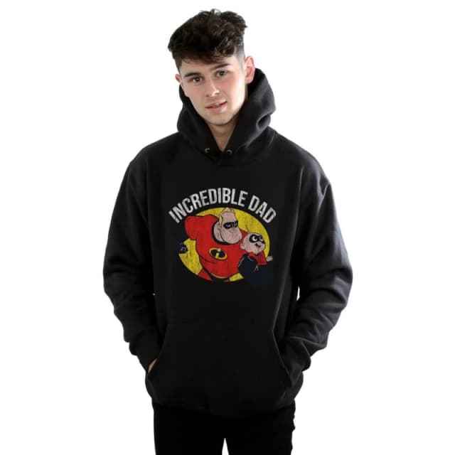 Disney Men The Incredibles Bob Parr Incredible Dad Hoodie in Black Size: Small Black S Male 5059114570744