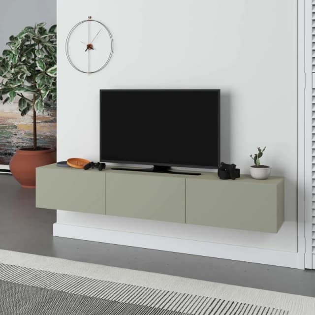 Decortie Francy' Modern TV Unit with Storage TV Cabinet 180cm in Light Green Size: 2 Pack Light Green Unisex 2 Pack