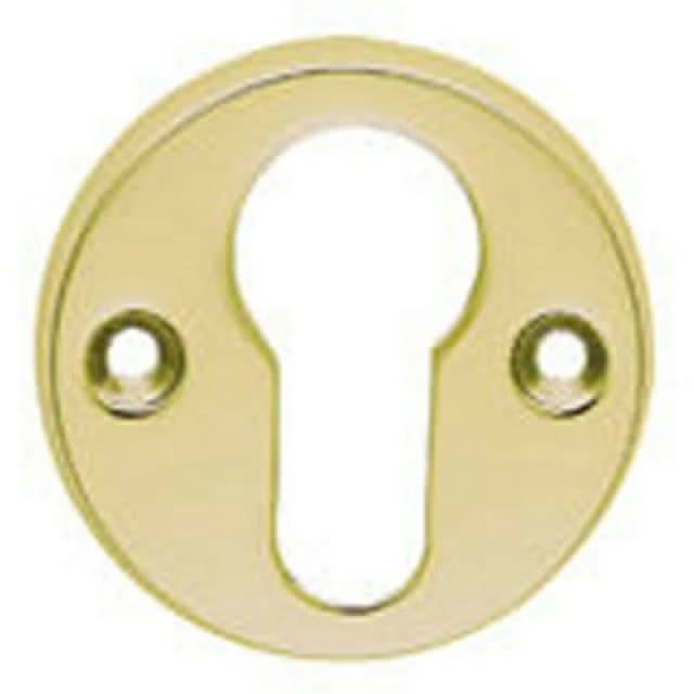 Loops 45mm Euro Profile Open Escutcheon 8mm Depth Polished Brass Keyhole Cover Metallics unisex