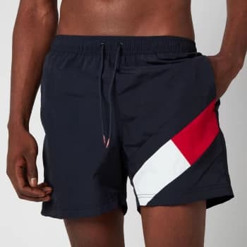 Tommy Hilfiger Mens Leg Flag Swim Shorts - Desert Sky - XL