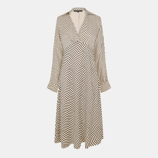 French Connection Womens Candice A Line Dress Black/Cream female 8 (XS)