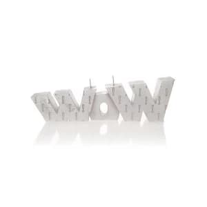 Silver WOW Sign Candle