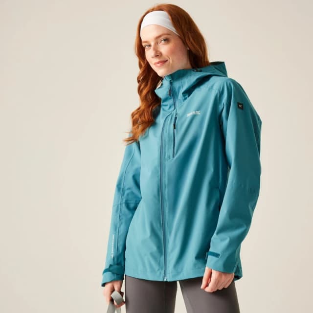 Womens hooded waterproof jacket Regatta Birchdale II Bleu Female 52