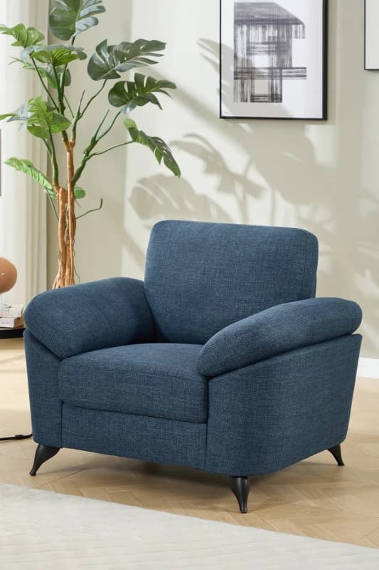 More4Homes Malmo Modern Scandi Style Fabric Living Room Chair (Blue)