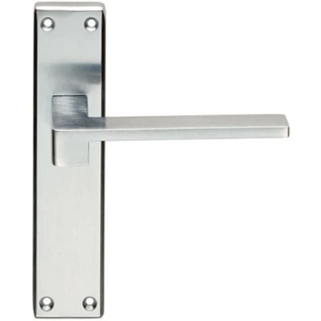Loops PAIR Flat Straight Lever on Latch Backplate Handle 180 x 40mm Satin Chrome Multi