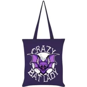 Grindstore Crazy Bat Lady Tote Bag (One Size) (Purple) - Purple