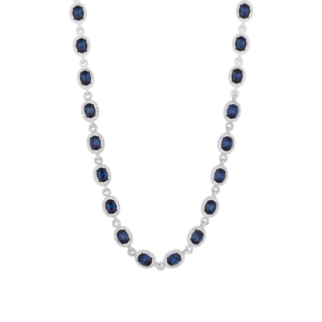 Jon Richard Jon Richard Silver Plated Blue Halo Necklace