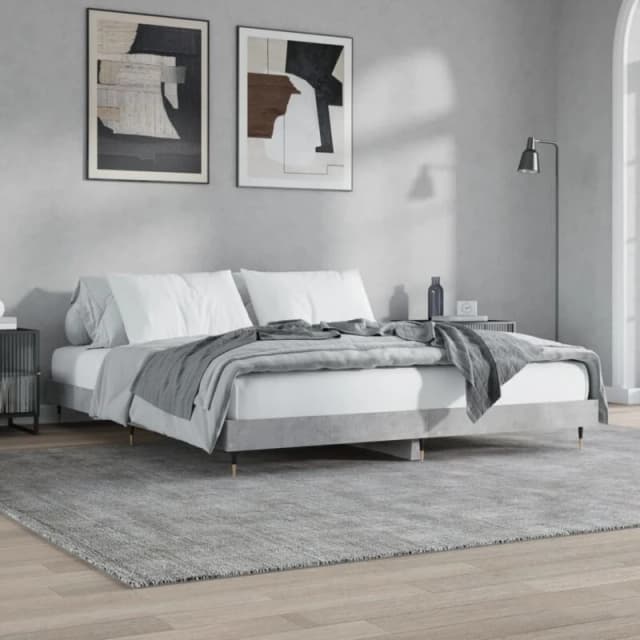 VIDAXL Bed Frame without Mattress Concrete Grey 200x200cm Vidaxl 8720845795986