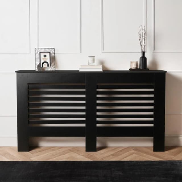 OHS OHS Wooden Radiator Cover Side Board Shelf Modern Hallway Furniture in Black One Size Unisex 5027434213191
