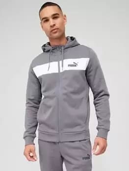 Puma Full Zip Panel Tracksuit, Grey, Size S, Men