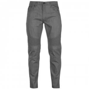 No Fear Textured Biker Jeans Mens - Grey