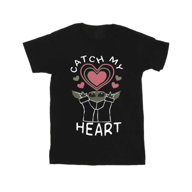 Star Wars Star Wars Men Catch My Heart Cotton T-Shirt in Black Size: Small Black S Male 5063376348102