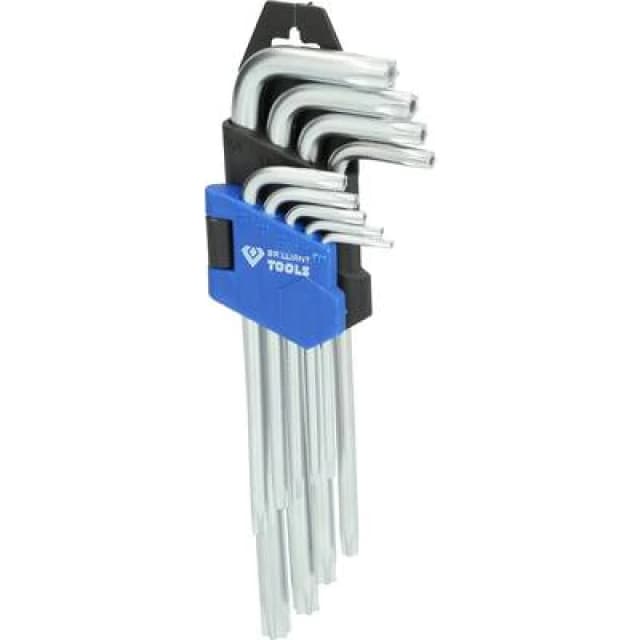 BRILLIANT TOOLS Brilliant Tools BT044009 Allen key set T 10, T 15, T 20, T 25, T 27, T 30, T 40, T 45, T 50 9 Piece BT044009