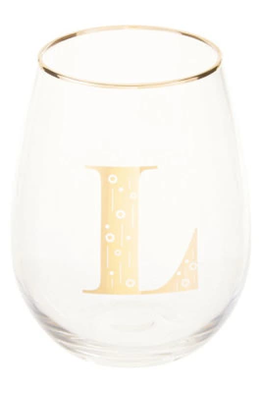 Premier Housewares Claro Letter L Stemless Wine Glass Clear