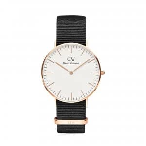 Daniel Wellington White And Black 'Classic 36 Cornwall RG White' Watch - DW00100259 - multicoloured