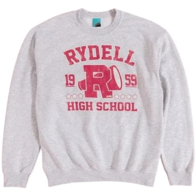 Grease Mens Rydell High School Sweatshirt in Grey Size: Medium Grey Male M