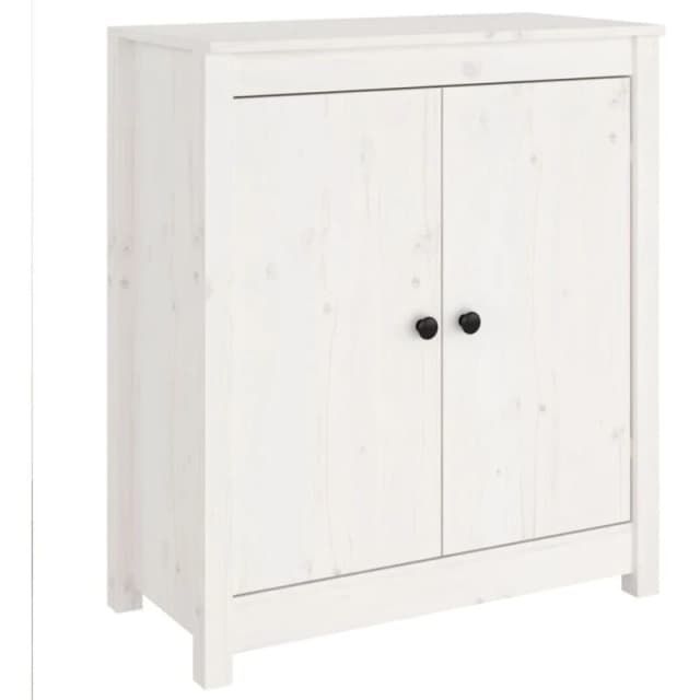 vidaXL Sideboard White 70x35x80cm Solid Wood Pine, White 813720