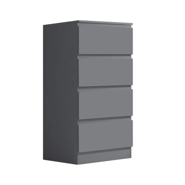 FWStyle FWStyle 4 Drawer Dark Grey Chest Of Drawers Scratch Resistant Grey One Size Unisex 5056413123466