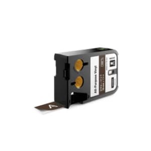 Dymo 1868787 White on Brown Label Tape 19mm x 7.5m