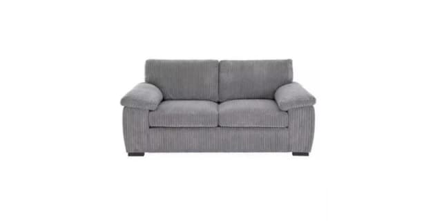 LUXURY LIFE Collingdale Jumbo Cord Fabric 2 Seater Sofa Grey