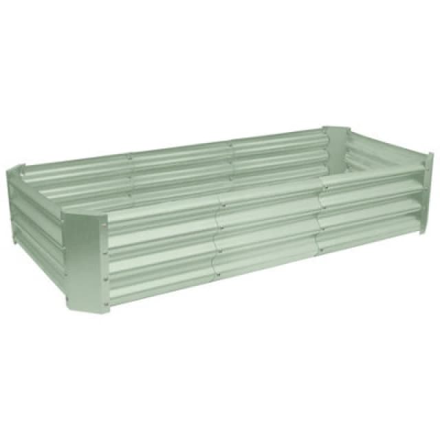 Harbour Housewares Rectangle Galvanised Steel Outdoor Raised Garden Bed Planter Large - 180Cm X 90Cm - Green