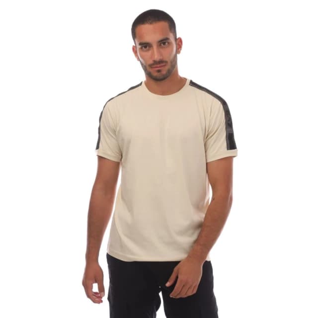EA7 Logo Series Cotton-Jersey T-Shirt Beige male S