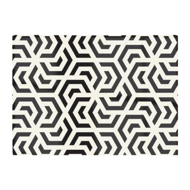 Warren Reed Designer Hexagonal Geometric Pattern Glass Chopping Board