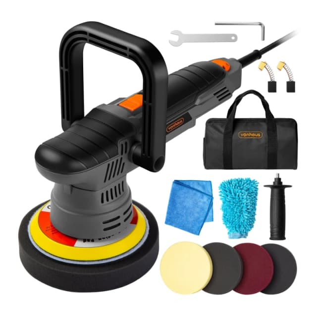 VonHaus 600W Dual Action Polisher Kit with a Carry Case Orange