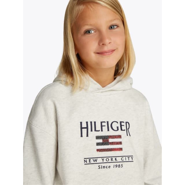 Tommy Hilfiger HILFIGER SEQUIN FLAG HOODIE - Grey 11 - 12 Years Female