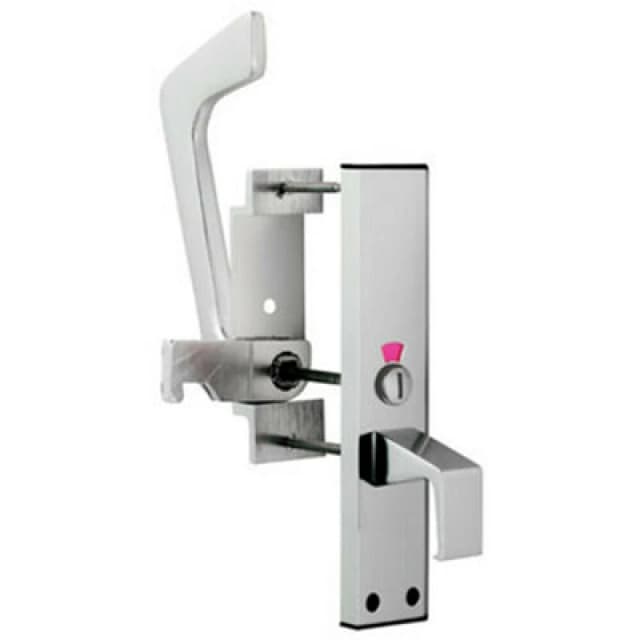 Loops Dual Handed Disabled Toilet Handle Set DDA Compliant Polished Anodised Aluminium Multi