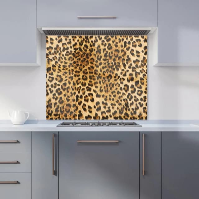 Warren Reed - Designer Wild Animal Pattern Kitchen Splashback in Brown Size: 700mm x 750mm Brown Unisex 700mm x 750mm